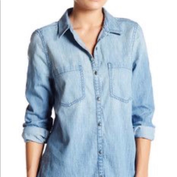 Melrose and Market Tops - Melrose & Market Denim Chambray Button Down Shirt